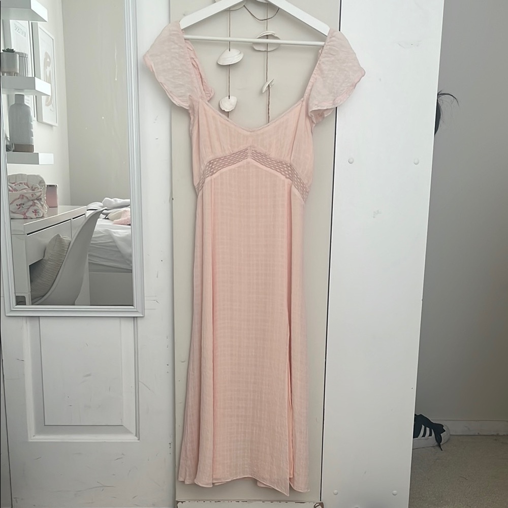 Wilfred Blush Lace-Trimmed Dress (Never Worn)